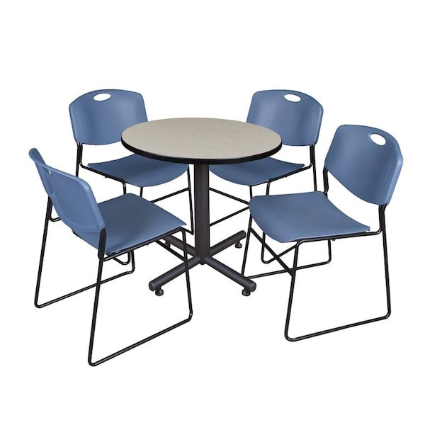 Kobe Kobe Round Table & Chair Set, Wood, Metal, Polypropylene Top TKB30RNDPL44BE - main